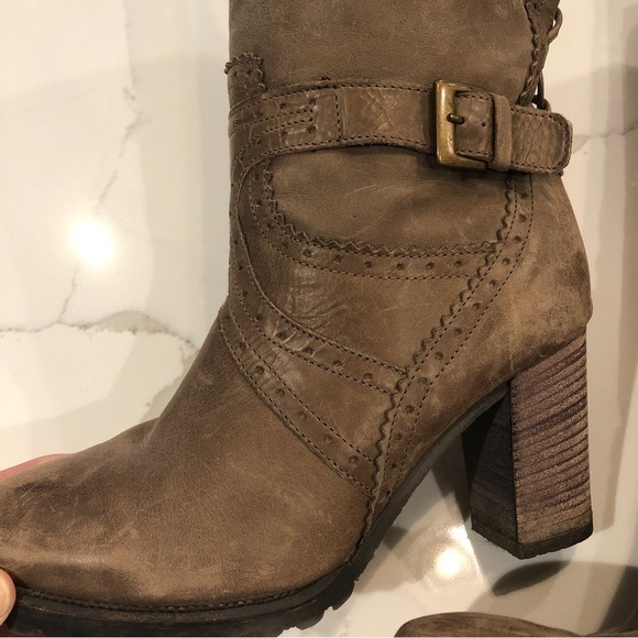 Fabianelli Womens Brown Leather Knee High Boots US Size 5.5 Italy Lace Up Retro - Picture 3 of 13